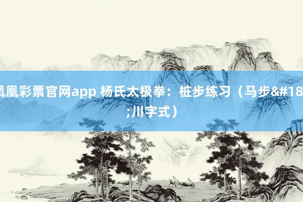 凤凰彩票官网app 杨氏太极拳：桩步练习（马步·川字式）