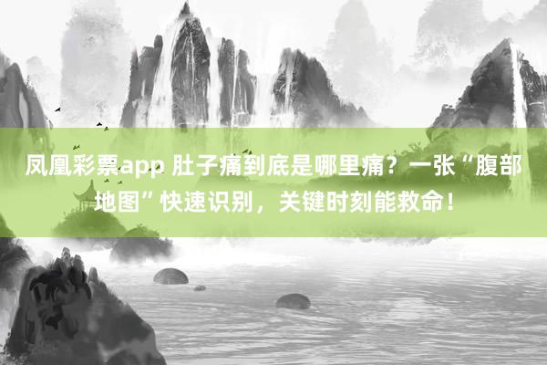 凤凰彩票app 肚子痛到底是哪里痛？一张“腹部地图”快速识别，关键时刻能救命！