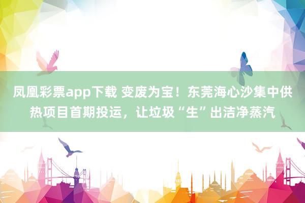 凤凰彩票app下载 变废为宝！东莞海心沙集中供热项目首期投运，让垃圾“生”出洁净蒸汽