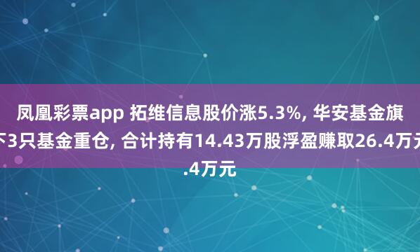 凤凰彩票app 拓维信息股价涨5.3%， 华安基金旗下3只基金重仓， 合计持有14.43万股浮盈赚取26.4万元