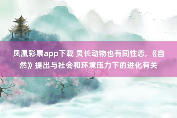 凤凰彩票app下载 灵长动物也有同性恋， 《自然》提出与社会和环境压力下的进化有关