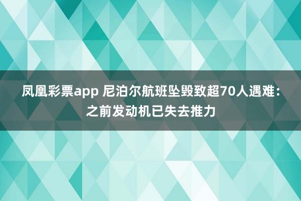 凤凰彩票app 尼泊尔航班坠毁致超70人遇难：之前发动机已失去推力