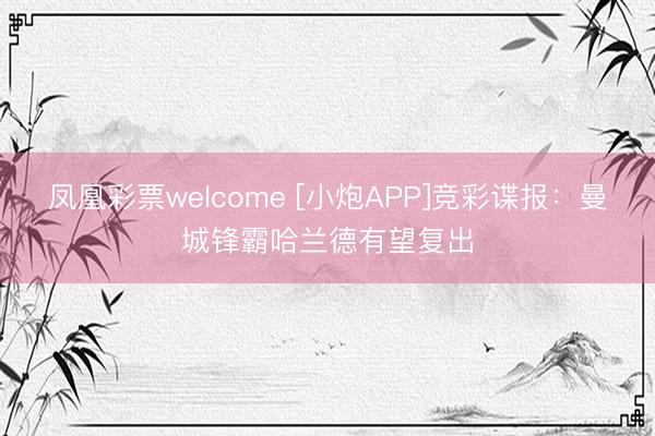凤凰彩票welcome [小炮APP]竞彩谍报：曼城锋霸哈兰德有望复出